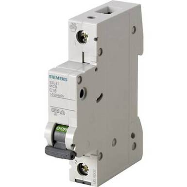 Siemens 5SL4106-6 Vezet&eacute;k v&eacute;dőkapcsol&oacute; 1 p&oacute;lus&uacute; 6 A 230 V, 400 V