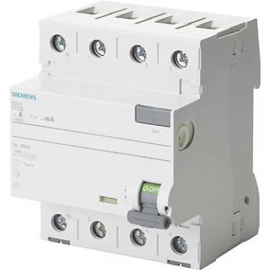 Siemens 5SV3342-6KL FI védőkapcsoló 4 pólusú 25 A 0.03 A 400 V Siemens 5SV3342-6KL FI védőkapcsoló 4 pólusú 25 A 0.03 A 400 V
