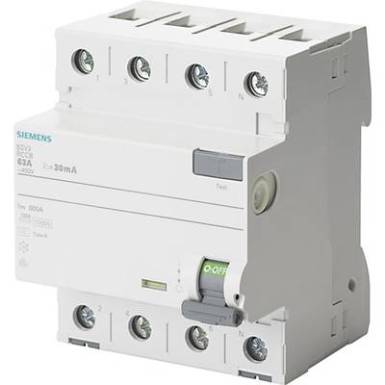 Siemens 5SV3344-6 FI védőkapcsoló 4 pólusú 40 A 0.03 A 400 V Siemens 5SV3344-6 FI védőkapcsoló 4 pólusú 40 A 0.03 A 400 V