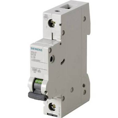 Siemens 5SL6106-6 Vezet&eacute;k v&eacute;dőkapcsol&oacute; 1 p&oacute;lus&uacute; 6 A 230 V, 400 V