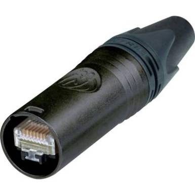 RJ45 etherCON CAT6 A csatlakoz&oacute; Dug&oacute;, egyenes P&oacute;lussz&aacute;m: 8P8C NE8MX6-B Fekete Neutrik NE8MX6-B 1 db
