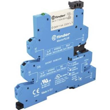 Csatoló relé 1 db 240 V/DC, 240 V/AC 6 A 1 váltó Finder 39.61.0.240.0060 Csatoló relé 1 db 240 V/DC, 240 V/AC 6 A 1 váltó Finder 39.61.0.240.0060
