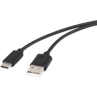 Renkforce USB 2.0 Csatlakoz&oacute;k&aacute;bel [1x USB 2.0 dug&oacute;, A t&iacute;pus - 1x USB-C dug&oacute;] 1 m Fekete Aranyozatt &eacute;rintkező