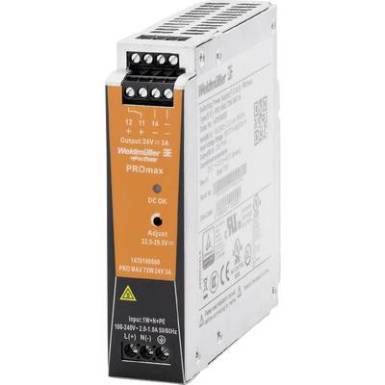 Weidmüller PRO MAX 72W 24V 3A Kalapsínes tápegység 24 V/DC 3 A 72 W Weidmüller PRO MAX 72W 24V 3A Kalapsínes tápegység 24 V/DC 3 A 72 W