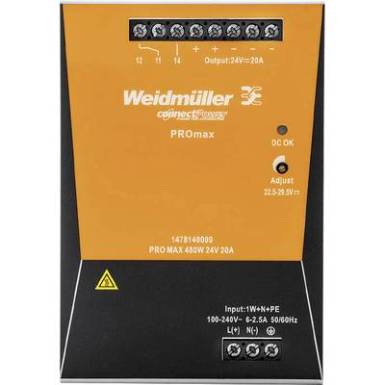 Weidm&uuml;ller PRO MAX 480W 24V 20A Kalaps&iacute;nes t&aacute;pegys&eacute;g 24 V/DC 20 A 480 W