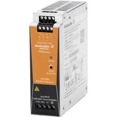 Weidmüller PRO MAX3 120W 24V 5A Kalapsínes tápegység 12 V/DC 5 A 120 W Weidmüller PRO MAX3 120W 24V 5A Kalapsínes tápegység 12 V/DC 5 A 120 W