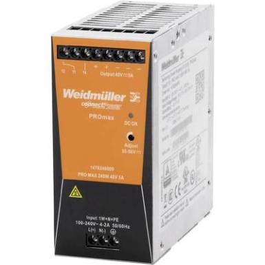 Weidmüller PRO MAX 240W 48V 5A Kalapsínes tápegység 48 V/DC 5 A 240 W Weidmüller PRO MAX 240W 48V 5A Kalapsínes tápegység 48 V/DC 5 A 240 W