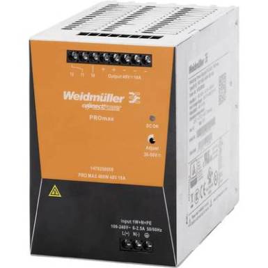 Weidmüller PRO MAX 480W 48V 10A Kalapsínes tápegység 48 V/DC 10 A 480 W Weidmüller PRO MAX 480W 48V 10A Kalapsínes tápegység 48 V/DC 10 A 480 W