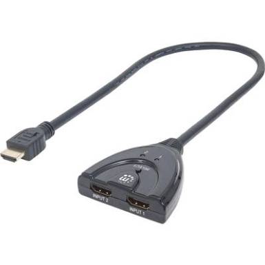 Manhattan 207416 2 port HDMI switch LED kijelző, 3D lejátszás lehetséges, Aranyozott dugaszérintkezővel 1080 pixel Manhattan 207416 2 port HDMI switch LED kijelző, 3D lejátszás lehetséges, Aranyozott dugaszérintkezővel 1080 pixel