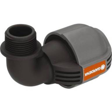 Gardena 25 mm-es 3/4-os külső menetes sarok idom, L könyök elem Gardena esőztetők csővégére (2781) Gardena 25 mm-es 3/4-os külső menetes sarok idom, L könyök elem Gardena esőztetők csővégére (2781)