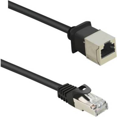 RJ45 Hálózat Hosszabbítókábel CAT 5e F/UTP 5 m Fekete Védővel, Aranyozatt érintkező Renkforce RJ45 Hálózat Hosszabbítókábel CAT 5e F/UTP 5 m Fekete Védővel, Aranyozatt érintkező Renkforce