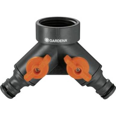 Gardena kettős kerti csap elosztó, 2 utas vízelosztó 33,3 mm-es (G 1) menetes kerti csapokra Gardena 940 Gardena kettős kerti csap elosztó, 2 utas vízelosztó 33,3 mm-es (G 1) menetes kerti csapokra Gardena 940