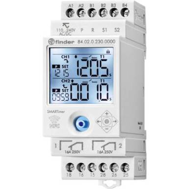 Időkapcsoló óra kalapsínhez Üzemi feszültség: 230 V/AC Finder 84.02.0.230.0000 2 váltó 16 A 400 V/AC Időkapcsoló óra kalapsínhez Üzemi feszültség: 230 V/AC Finder 84.02.0.230.0000 2 váltó 16 A 400 V/AC