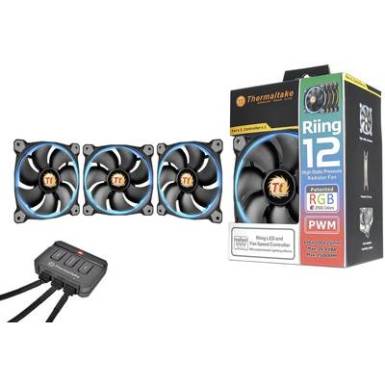 Számítógépház ventilátor Thermaltake Riing 12 LED RGB - 3er Set (Sz x Ma x Mé) 120 x 120 x 25 mm Számítógépház ventilátor Thermaltake Riing 12 LED RGB - 3er Set (Sz x Ma x Mé) 120 x 120 x 25 mm