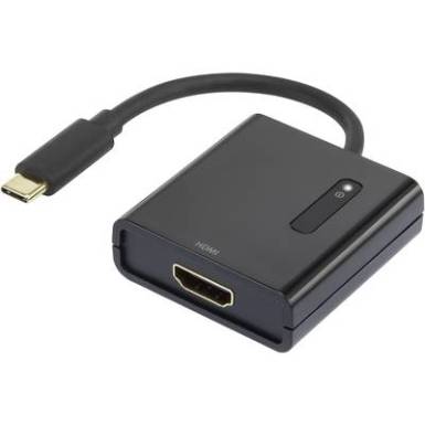 USB - HDMI átalakító adapter, 1x USB C dugó - 1x HDMI aljzat, aranyozott, fekete, Renkforce USB - HDMI átalakító adapter, 1x USB C dugó - 1x HDMI aljzat, aranyozott, fekete, Renkforce