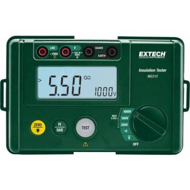 Szigetelésmérő műszer Extech MG310 250 V, 500 V, 1000 V 0.0055 TOhm Kalibrált Gyári standard (tanusítvány nélkül) Szigetelésmérő műszer Extech MG310 250 V, 500 V, 1000 V 0.0055 TOhm Kalibrált Gyári standard (tanusítvány nélkül)