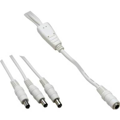 Kisfeszültségű DC tápcsatlakozóvezeték elosztó, 1x alj/ 3x dugó, 5,5 x 2,1 mm, 0,35 m, fehér, VOLTCRAFT Kisfeszültségű DC tápcsatlakozóvezeték elosztó, 1x alj/ 3x dugó, 5,5 x 2,1 mm, 0,35 m, fehér, VOLTCRAFT