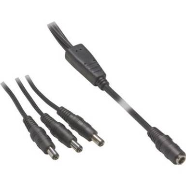 Kisfeszültségű DC tápcsatlakozóvezeték elosztó, 1x alj/ 3x dugó, 5,5 x 2,5 mm, 1,1 m, fekete, VOLTCRAFT Kisfeszültségű DC tápcsatlakozóvezeték elosztó, 1x alj/ 3x dugó, 5,5 x 2,5 mm, 1,1 m, fekete, VOLTCRAFT