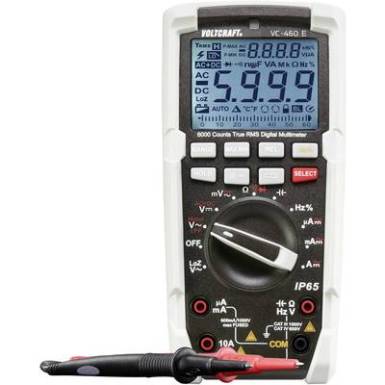 Digitális multiméter, Tru RMS mérőműszer, beépített LED lámpával 1000V AC/DC 10A AC/DC Voltcraft VC-460 E Digitális multiméter, Tru RMS mérőműszer, beépített LED lámpával 1000V AC/DC 10A AC/DC Voltcraft VC-460 E