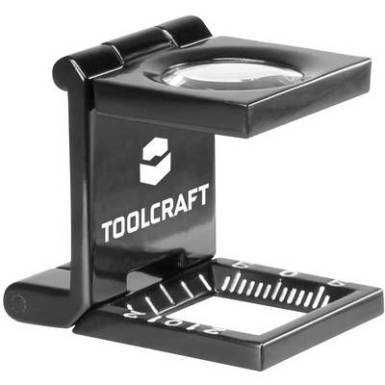 Talpas nagyító, összecsukható szál nagyító 10x-es nagyítással 14 mm, fekete színű TOOLCRAFT 1505088 Talpas nagyító, összecsukható szál nagyító 10x-es nagyítással 14 mm, fekete színű TOOLCRAFT 1505088