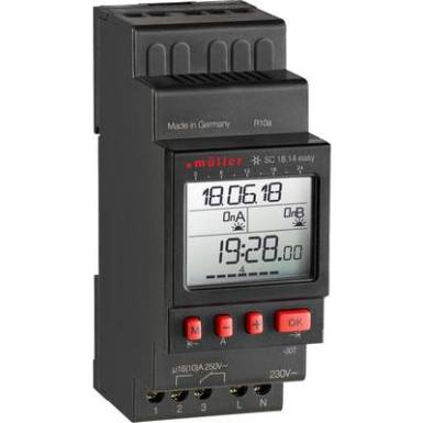 Kalapsínes időkapcsoló óra Digitális Müller SC 18.14 easy NFC 230 V 16 A/250 V Kalapsínes időkapcsoló óra Digitális Müller SC 18.14 easy NFC 230 V 16 A/250 V