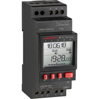 Kalapsínes időkapcsoló óra Digitális Müller SC 18.24 easy NFC 230 V 16 A/250 V Kalapsínes időkapcsoló óra Digitális Müller SC 18.24 easy NFC 230 V 16 A/250 V