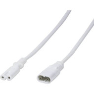 Euro dugós hálózati kábel, borotva kábel hosszabbító, toldó (C8 Euro dugó - C7 Euro aljzatzat) 2 m fehér LogiLink CP132