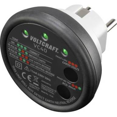 Konnektor dugalj teszter VOLTCRAFT VC40 Konnektor dugalj teszter VOLTCRAFT VC40