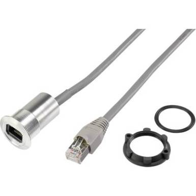 RJ56 kábel CAT5 8/8 alj/dugó, 150 cm, ezüst, Tru Components RJ56 kábel CAT5 8/8 alj/dugó, 150 cm, ezüst, Tru Components