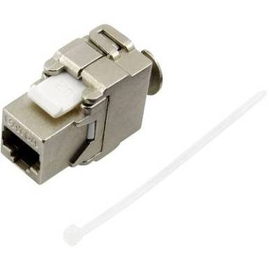 RJ45 csatlakoz&oacute; aljzat, CAT6a, egyenes, f&eacute;m, TRU COMPONENTS 1515264