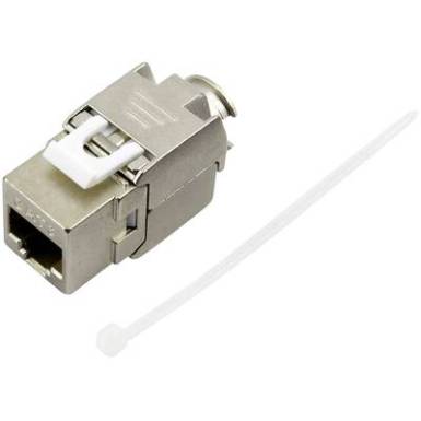 RJ45 csatlakozó aljzat, CAT6a, egyenes, fém, TRU COMPONENTS 1515266 RJ45 csatlakozó aljzat, CAT6a, egyenes, fém, TRU COMPONENTS 1515266