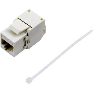RJ45 csatlakozó aljzat, CAT6a, egyenes, fehér, TRU COMPONENTS 1515267 RJ45 csatlakozó aljzat, CAT6a, egyenes, fehér, TRU COMPONENTS 1515267