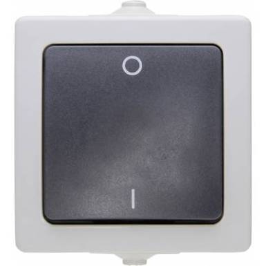 K&uuml;lt&eacute;ri billenőkapcsol&oacute; 230V/10A IP 44 v&eacute;dett, sz&uuml;rke, Kopp 565256009