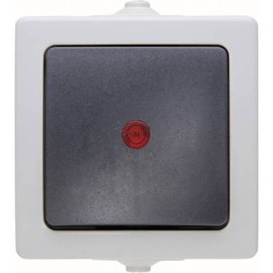 Kültéri kapcsoló 230V/10A IP 44 védett, szürke, Kopp 566656002 Kültéri kapcsoló 230V/10A IP 44 védett, szürke, Kopp 566656002