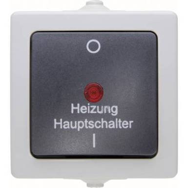 Kültéri fűtés vészkapcsoló 230V/10A IP 44 védett, szürke, Kopp 565356002 Kültéri fűtés vészkapcsoló 230V/10A IP 44 védett, szürke, Kopp 565356002