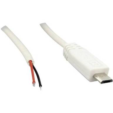 Micro USB kábel, szerelhető, forrasztható kábelvéggel Micro USB B dugóval 1.8 m fehér, BKL Electronic 10080105 Micro USB kábel, szerelhető, forrasztható kábelvéggel Micro USB B dugóval 1.8 m fehér, BKL Electronic 10080105