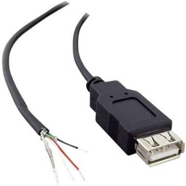 USB kábel, szerelhető, forrasztható kábelvéggel USB A csatlakozóval 1.8 m fekete BKL Electronic 10080111 USB kábel, szerelhető, forrasztható kábelvéggel USB A csatlakozóval 1.8 m fekete BKL Electronic 10080111