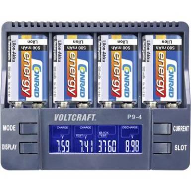 9V-os akkutöltő állomás, NiCd, NiMH, LiIon, Voltcraft P9-4 9V-os akkutöltő állomás, NiCd, NiMH, LiIon, Voltcraft P9-4