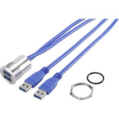 Beépíthető USB csatlakozó, 2 x USB A 1.50 m kábellel Tru Components 92007P89 Beépíthető USB csatlakozó, 2 x USB A 1.50 m kábellel Tru Components 92007P89
