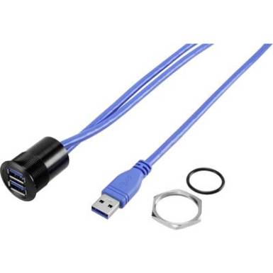 Beépíthető USB csatlakozó, 2 x USB A 1.50 m kábellel Tru Components 92007P90 Beépíthető USB csatlakozó, 2 x USB A 1.50 m kábellel Tru Components 92007P90