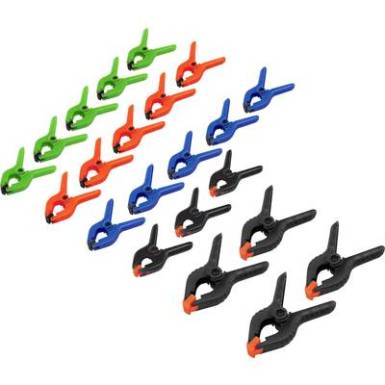 Mini csipesz, szorító készlet, 22 részes, Basetech Mini csipesz, szorító készlet, 22 részes, Basetech