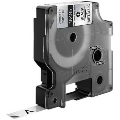 Feliratozó szalag DYMO 18485 Poliészter Szalagszín: Fémes Szövegszín:Fekete 9 mm 5.5 m Feliratozó szalag DYMO 18485 Poliészter Szalagszín: Fémes Szövegszín:Fekete 9 mm 5.5 m