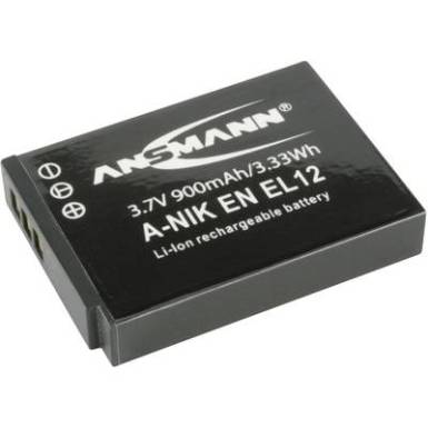 EN-EL12 Nikon kamera akku 3,7V 900 mAh, Ansmann EN-EL12 Nikon kamera akku 3,7V 900 mAh, Ansmann