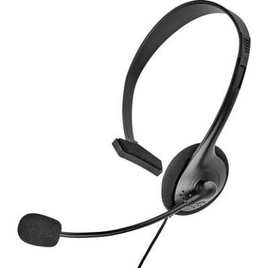 Vezet&eacute;kes telefon headset, 2,5 mm-es jack, mono, fekete, Renkforce On Ear