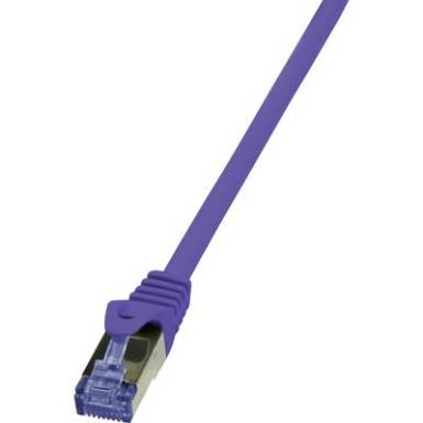 RJ45 H&aacute;l&oacute;zat Csatlakoz&oacute;k&aacute;bel CAT 6A S/FTP 1 m Viola L&aacute;ng&aacute;ll&oacute;, Halog&eacute;nmentes, V&eacute;dővel LogiLink