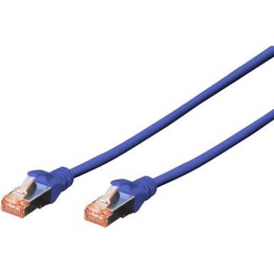 RJ45 Hálózat Csatlakozókábel CAT 6 S/FTP 0.5 m Kék Halogénmentes, sodort érpár, Védővel, Lángálló Digitus RJ45 Hálózat Csatlakozókábel CAT 6 S/FTP 0.5 m Kék Halogénmentes, sodort érpár, Védővel, Lángálló Digitus