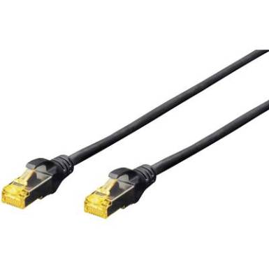 RJ45 Hálózat Csatlakozókábel CAT 6A S/FTP 3 m Fekete Halogénmentes, sodort érpár, Védővel, Lángálló Digitus RJ45 Hálózat Csatlakozókábel CAT 6A S/FTP 3 m Fekete Halogénmentes, sodort érpár, Védővel, Lángálló Digitus