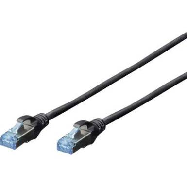 RJ45 Hálózat Csatlakozókábel CAT 5e SF/UTP 0.5 m Fekete sodort érpár Digitus RJ45 Hálózat Csatlakozókábel CAT 5e SF/UTP 0.5 m Fekete sodort érpár Digitus