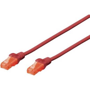 RJ45 Hálózat Csatlakozókábel CAT 6 U/UTP 1 m Piros Halogénmentes, sodort érpár Digitus RJ45 Hálózat Csatlakozókábel CAT 6 U/UTP 1 m Piros Halogénmentes, sodort érpár Digitus
