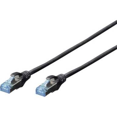 RJ45 Hálózat Csatlakozókábel CAT 5e SF/UTP 1 m Fekete sodort érpár Digitus RJ45 Hálózat Csatlakozókábel CAT 5e SF/UTP 1 m Fekete sodort érpár Digitus